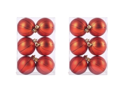 Conjunto De 12 Adornos De Árbol De Navidad No Rotos Para Colgar - Naranja