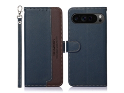 Capa Carteira Khazneh Com Textura De Lichia Para Google Pixel 9 Pro Xl