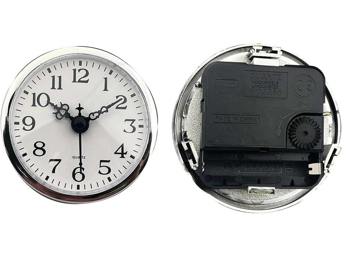 Relógio De Pulso Com Mecanismo De Quartzo Em Miniatura, 80 Mm, Mostrador Redondo, Numerais Arábicos