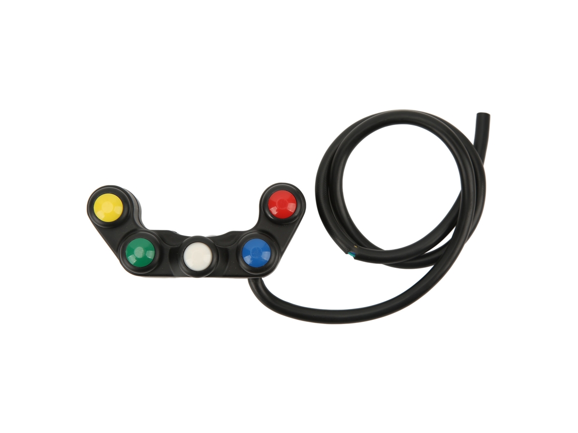 Interruptor De Guidão 5 Em 1 Para Moto Triciclo Elétrico Com Buzina Farol Acessório Universal 5 Cores