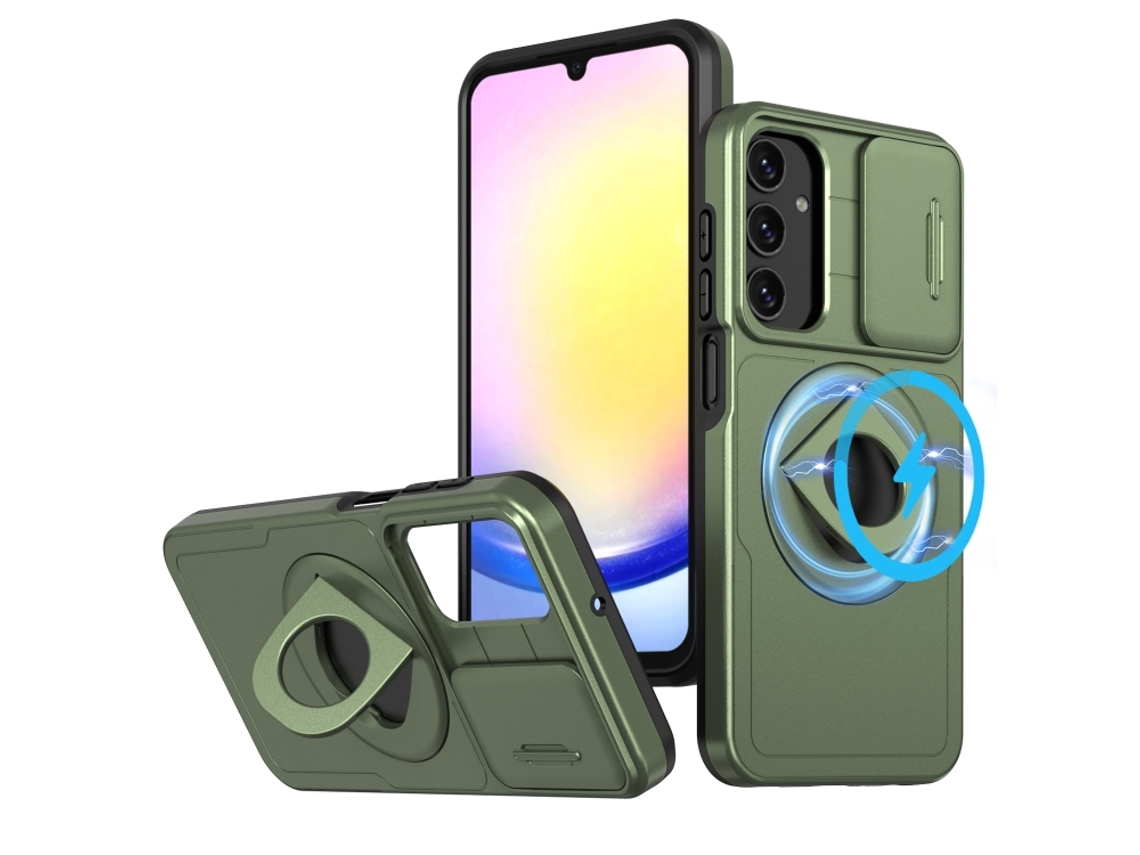 Capa Zruxe Compativel Com Samsung Galaxy A15 5g (camshield Magsafe Ring Holder - Verde Oliva)