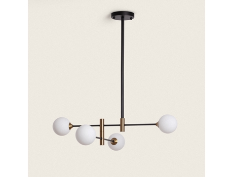 Candeeiro Suspenso Metal e Vidro Bull 4 LEDKIA