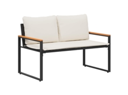 Conjunto 1 Banco De Exterior Vidaxl Preto Vime (115 X 65 X 72 Cm)