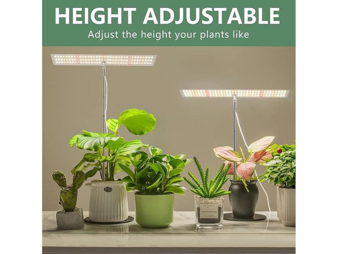 Luz De Cultivo Led Ajustável Com 3 Modos De Iluminação E Dimmer De 4 Níveis.