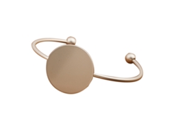 Pulseira Aberta Feminina Platada Liga Decoração Geométrica