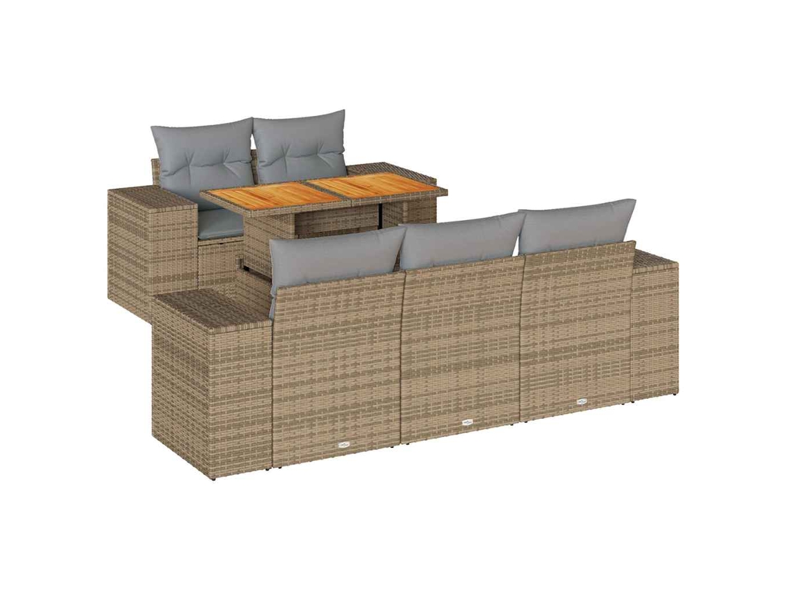Garden Sofa Set, Garden Sofa Sets Vidaxl Bege Rattan / Vime (n/a)