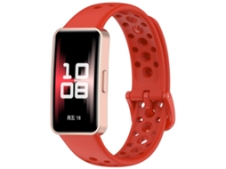 Bracelete para Huawei Band 10 / 9 / 8 Silicone Respirável Estilo Hole Vermelha XIAOMOYU