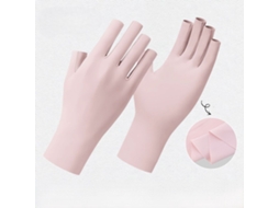 Luvas Sem Dedos Com Proteção Uv, Luvas De Manicure De Meio Dedo Em Spandex Com Tela Sensível Ao Toque Para Lâmpada Uv, Rosa, 2 Pares
