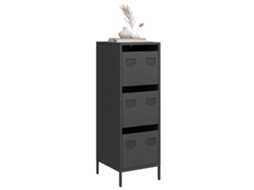 Vidaxl Aparador Alto 35x39x103,5 Cm Aço Preto