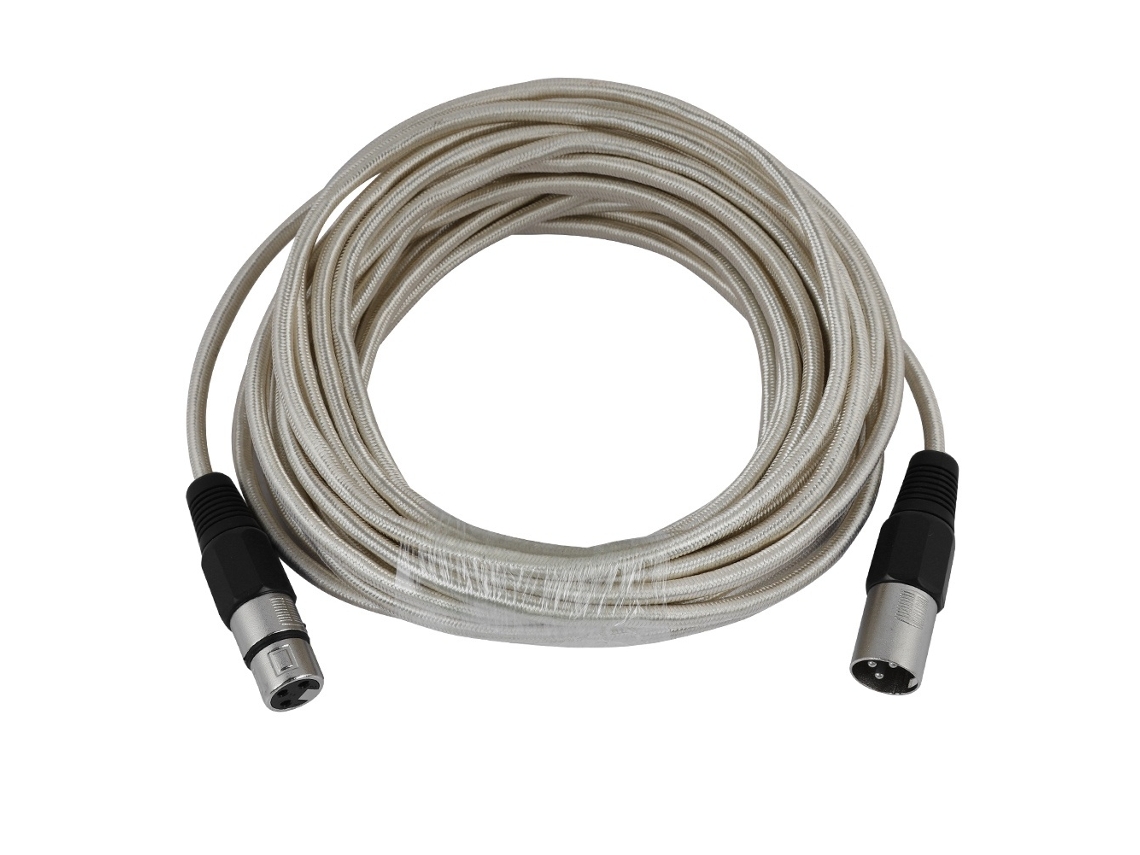 Cabo Lurelia XLR Macho/Fêmea de 10 m, para microfones, mesas de mixagem, amplificadores e colunas ativas.