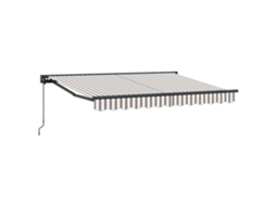 Conjunto 1 Toldo Retrátil Vidaxl Cinzento-claro Poliéster (4,5 × 3 M)