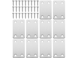 10 Suportes Angulares Planos De Aço Inoxidável 40x60 (mm) Com Parafusos, Suporte