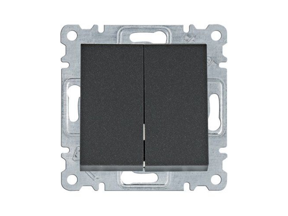 Luz | Interruptor Duplo Preto Wl0043 Hager