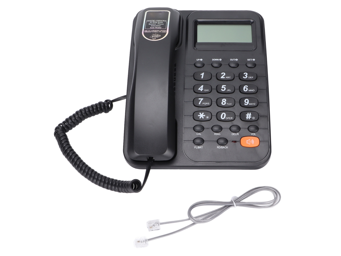 Aetheria telefone Fixo Kx t2029cid com Identificação de Chamadas, Interface de Extensão e Sem Bateria Preto