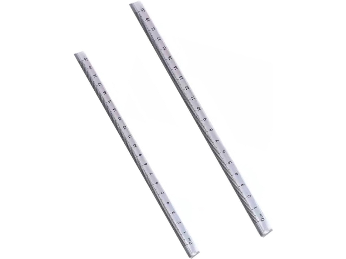 Conjunto De 2 Réguas Triangulares Transparentes 15cm E 20cm Para Desenho, Escrita Técnica E Uso Escolar Ideal Para