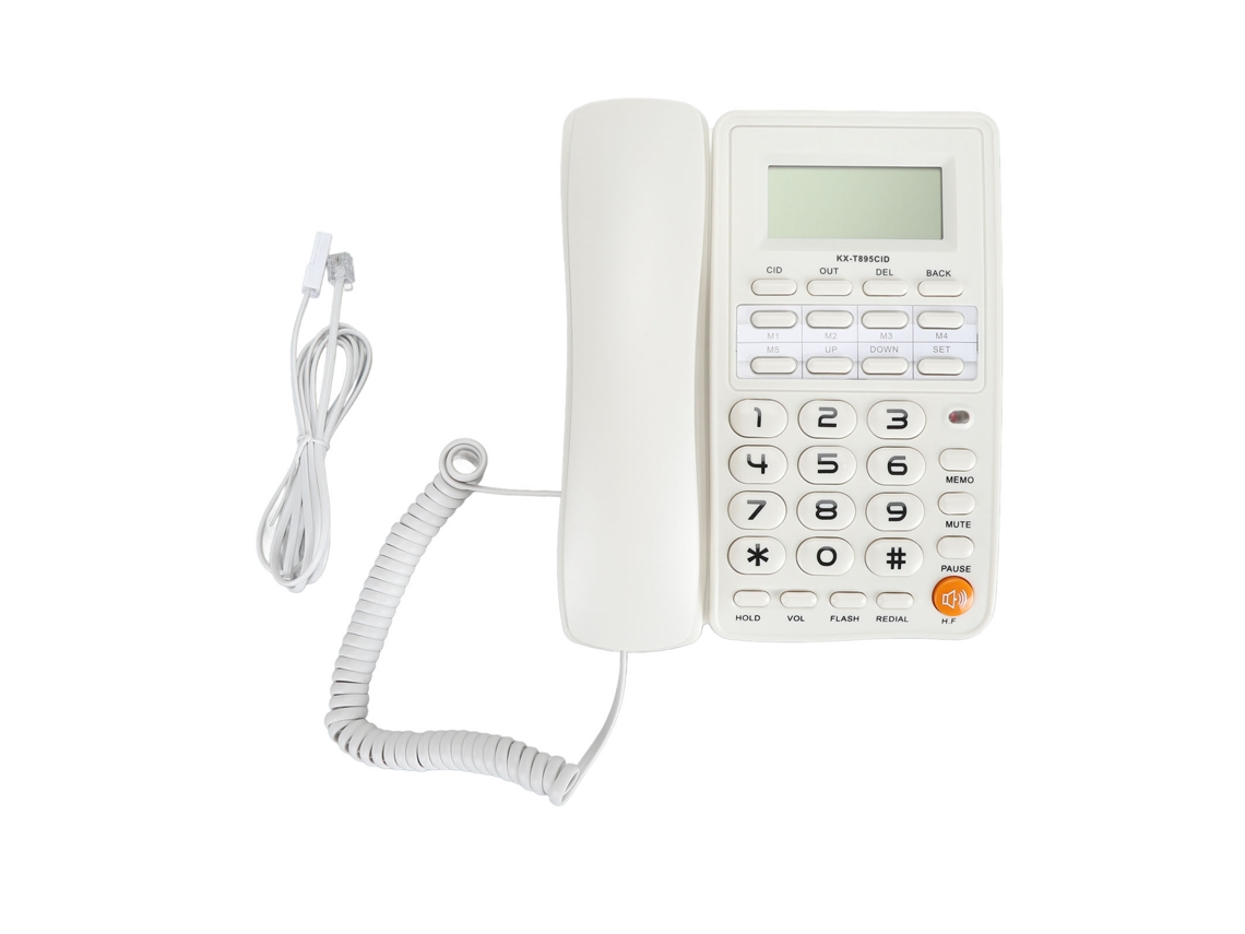 Telefone Fixo De Mesa Para Hotel E Casa Com Botões Ovale Grandes, Tela De Identificação De Chamadas Hd Branco