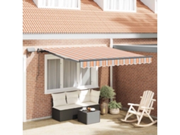 Vidaxl Toldo Retrátil Multicolor 350 X 250 Cm Tecido E Alumínio