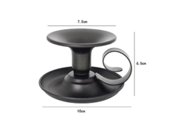 Copo De Vela De Ferro Forjado Pintado Retro De Metal Com Base Pequena Mão Preto E Dourado