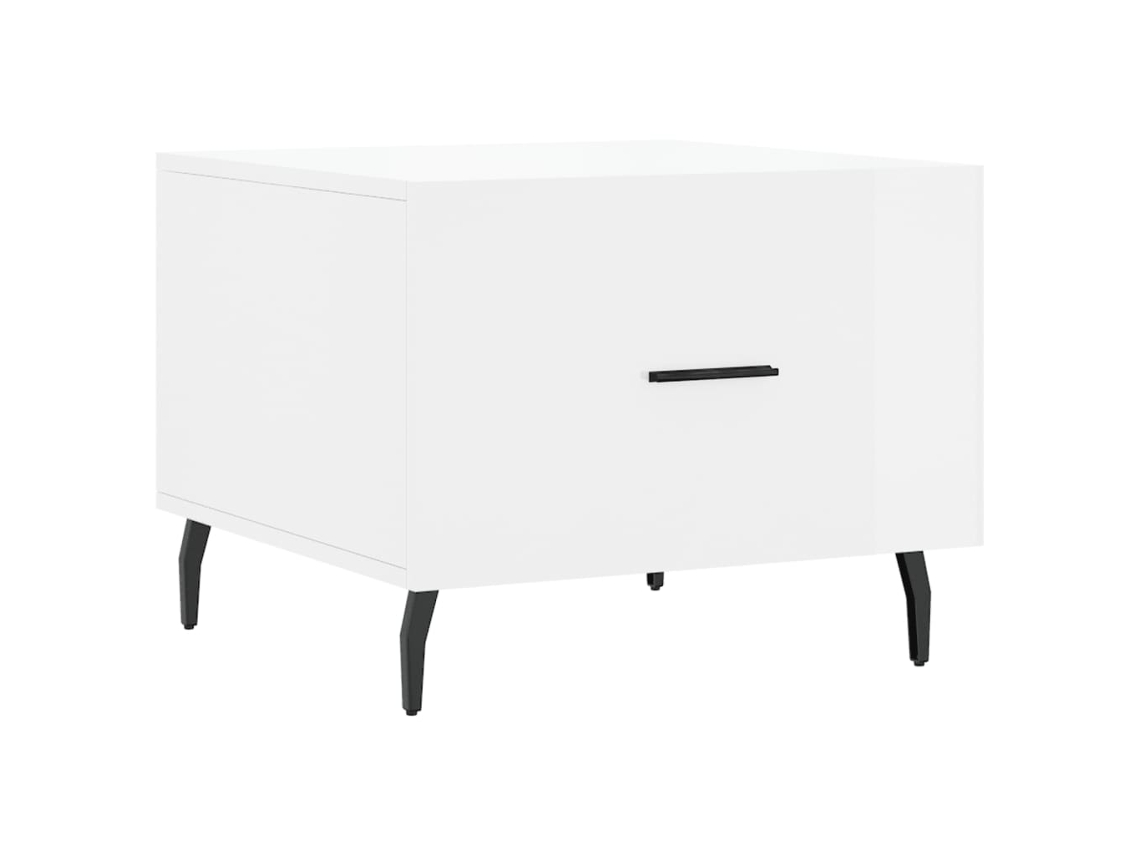 Mesa de Centro Madeira Processada Branco Brilhante MAISON EXCLUSIVE (50x50x40 cm)