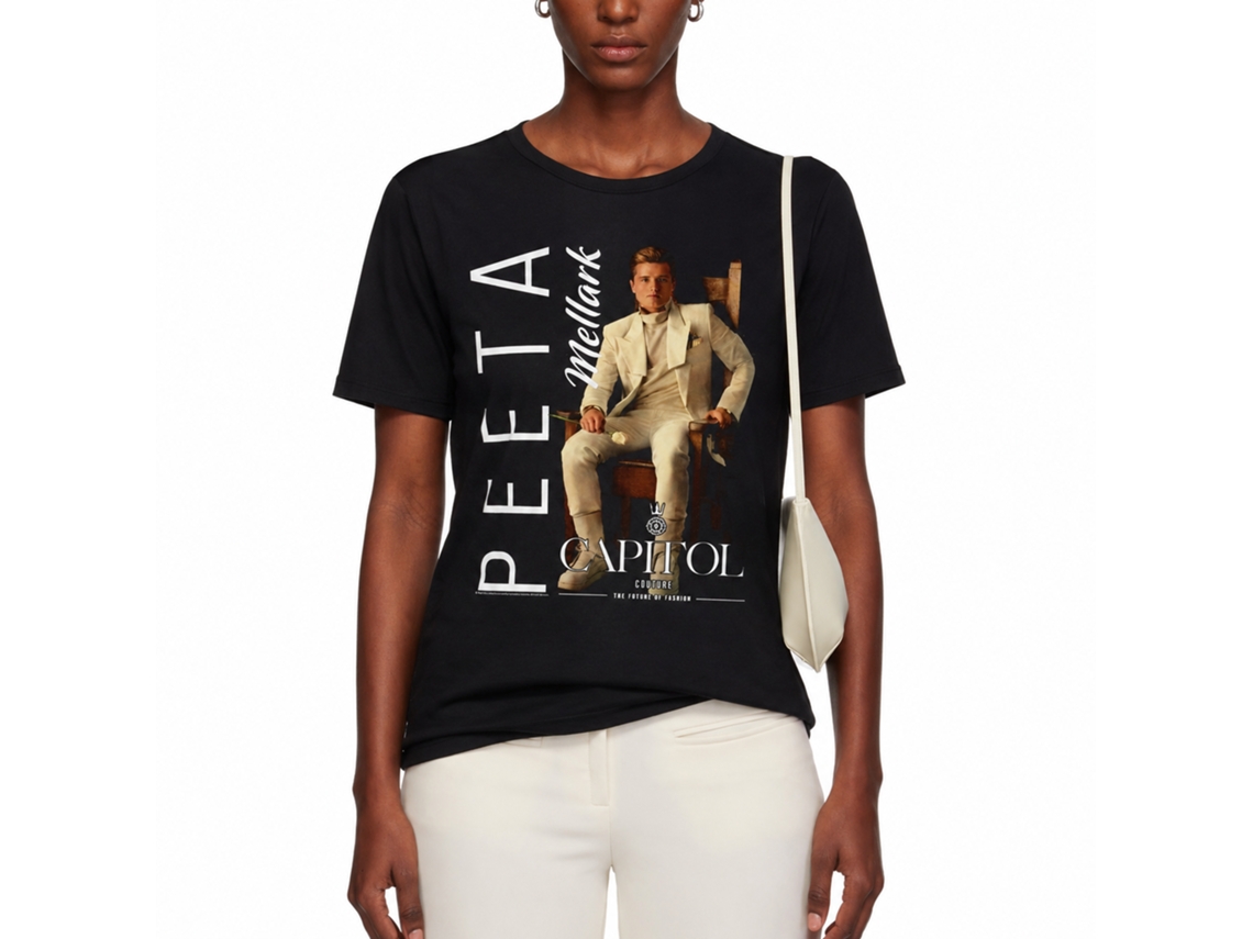Rockinstone Hunger Games Movie Capitol Couture Peeta Black Adult T-shirt Size:xxxl