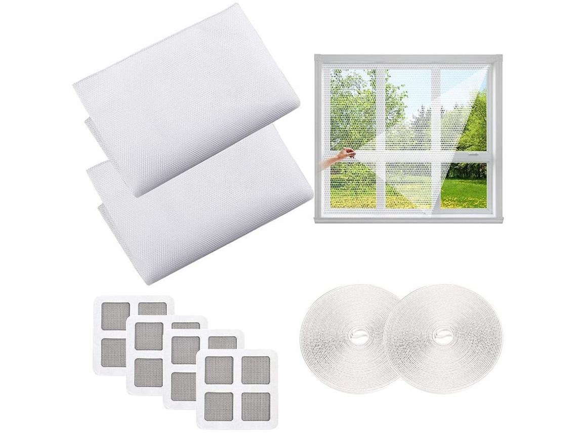 Mosquiteiro para janelas, 2 peças, ajustável, invisível, com fita autoadesiva e patches, 1.5x2m | S/MARCA