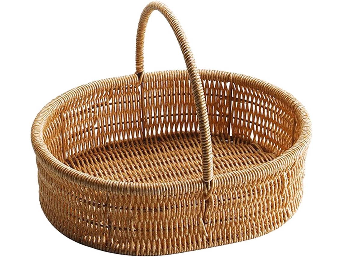 Cesta De Frutas Trançada, Cesta De Pão, Porta Lanches Trançado, Imitação De Rattan, Cestas De Pão Pa Gokoco