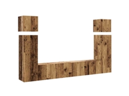 Tv Cabinet Set, Tv Cabinet Sets Vidaxl Marrom Madeira Processada (n/a)