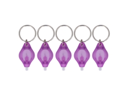 5 Peças Lanterna UV Mini Chaveiro LED 365 395nm | S/MARCA