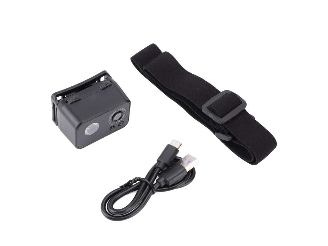 Raum-lanterna Frontal Com Câmera De Ação Led 1080p, Câmera Portátil Com Cinta Para Cabeça