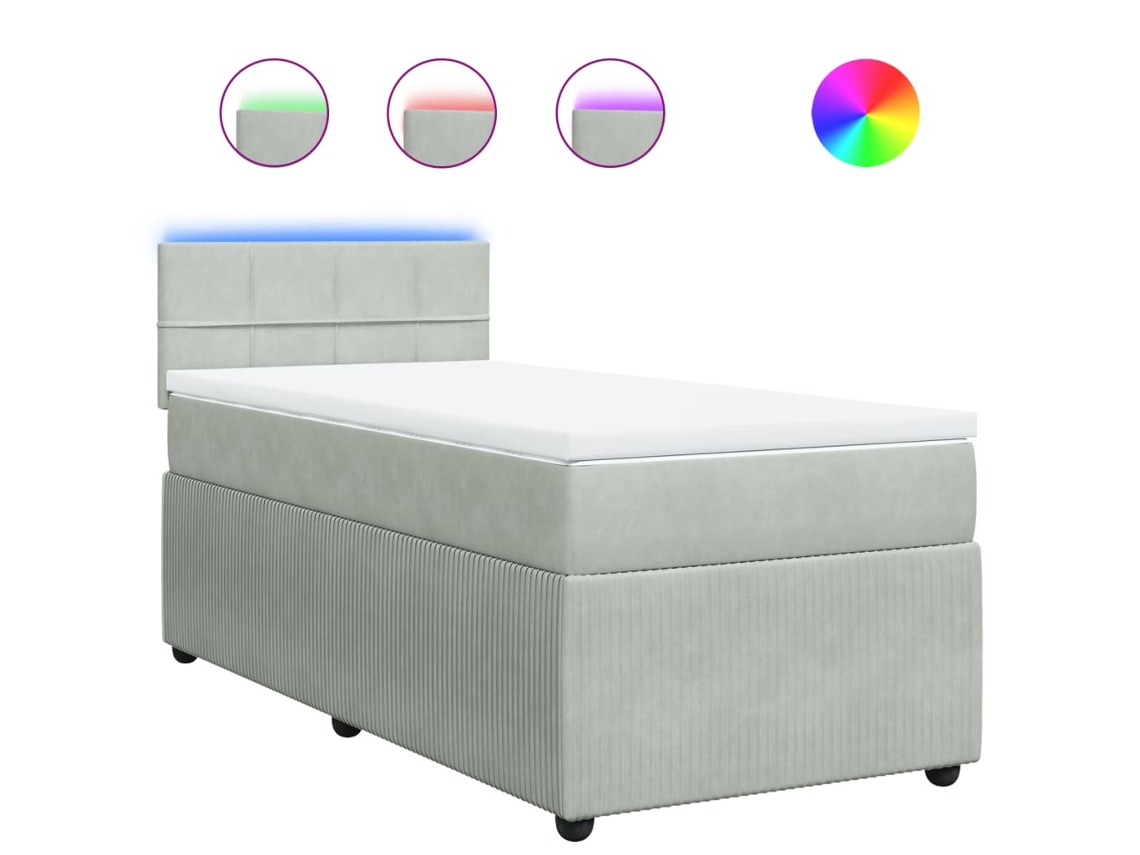 Box Spring Bed, Box Spring Beds Vidaxl Cinzeto Veludo (100 X 200 Cm)