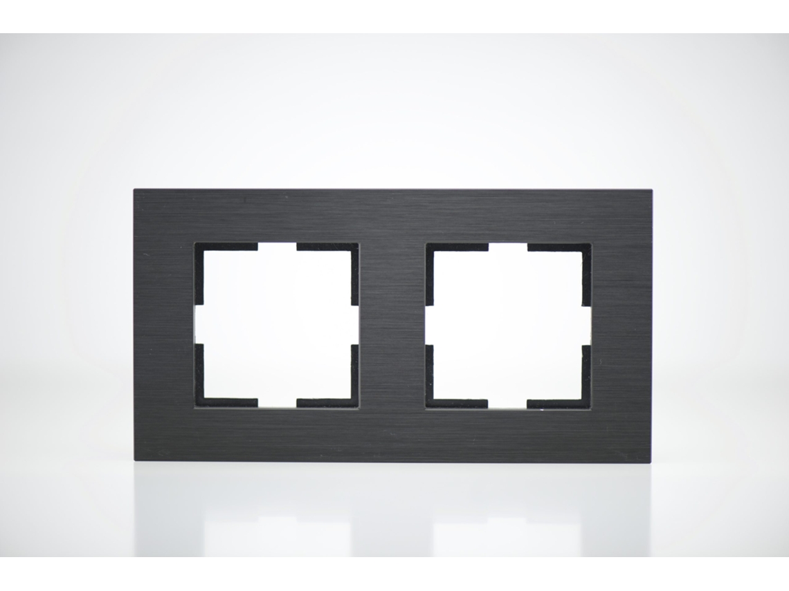 Placa de Acabamento de Metal Preto 2 Postes 84X159X10Mm