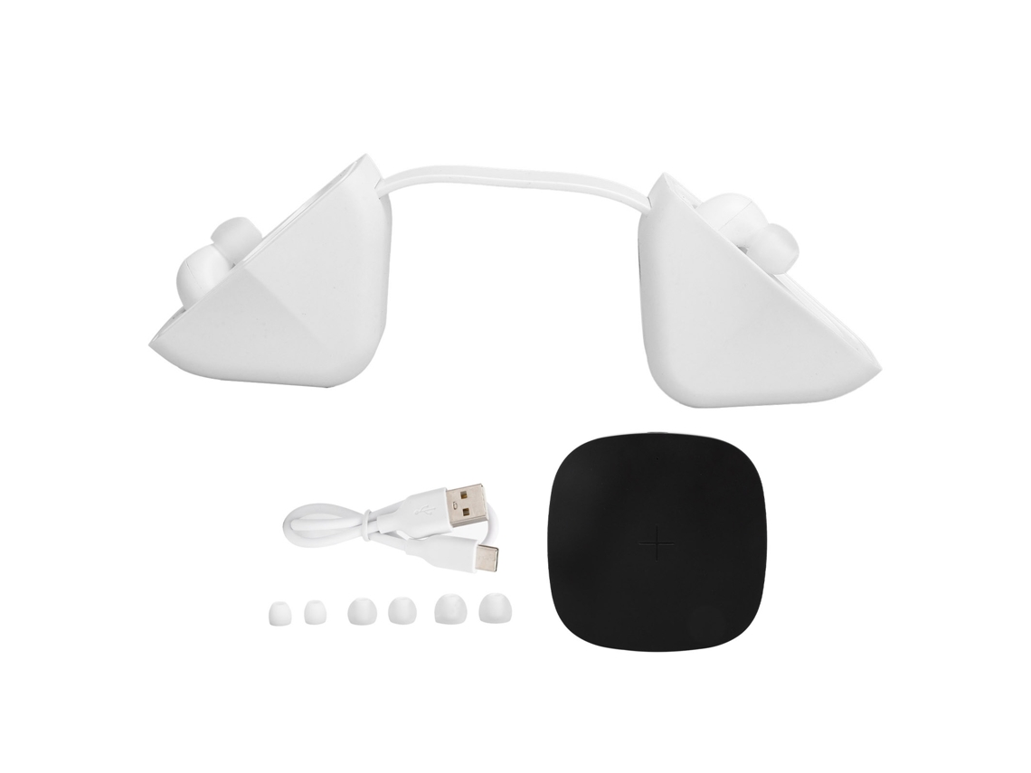 Auriculares Bluetooth sem fios com cancelamento de ruído e controlo táctil, branco