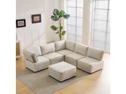 Sofá Modular De 6 Lugares - Modular, Flexível, Fácil De Montar, Para Qualquer Tipo De Casa - Bege