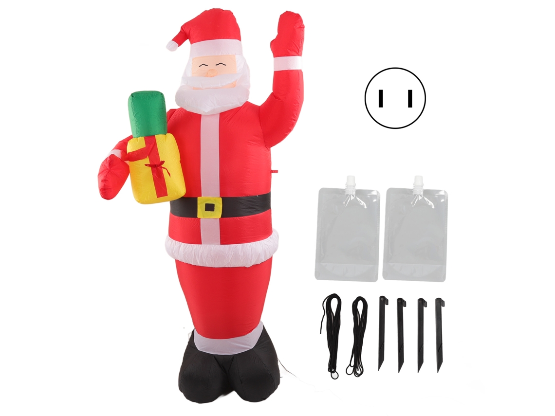 Boneco de Natal Inflável com Led e Sacola de Presentes