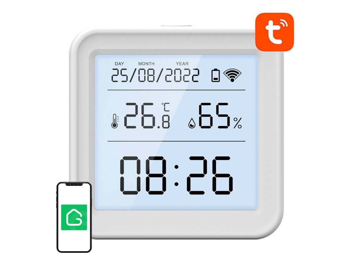 Sensor de temperatura inteligente Lurelia e Wi-Fi Umidade Gosund S6 LCD Tuya