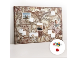 Quadro De Cortiça Mapa De Atlas Antigo Para A Sala De Estar Espelharte (120x80 Cm)