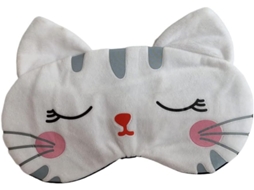 Máscara de Dormir Fofa com Estampa de Gato para Viagens, Macia e Divertida com Desenho de Animal para Mulheres AQUAFORGE