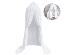 Manta Mosquito Redonda Decorativa Branca para Bebê