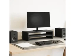 Vidaxl Suporte Monitor 54x22x15 Cm Derivados Madeira Carvalho Preto