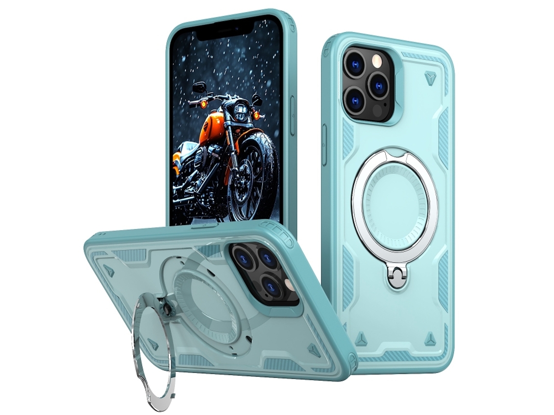 Capa Armor Híbrida Pc Tpu Para Iphone 12 Pro Max - Suporte De Anel Magsafe