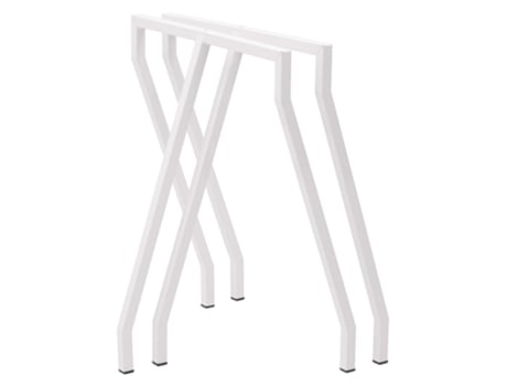 Cavaletes 3 Pés em Tubo D Aco 60X42X73H Branco Lote de 2 BOX FURNITURE
