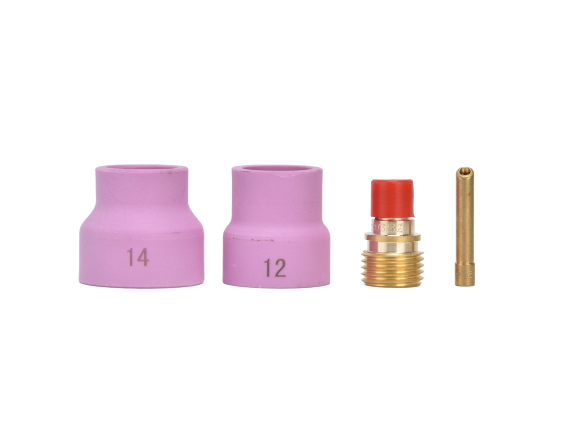 Kit Lente De Gás Tig Com 4 Peças Taza Cerámica Rosa Porta Eléctrodos Conector Para Wp 9 20 25