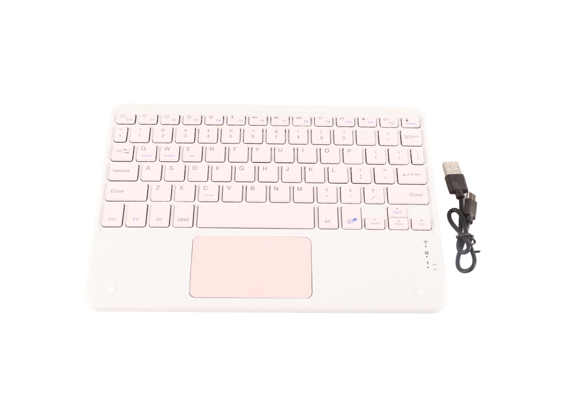 Teclado Bluetooth com Touchpad, 78 teclas, ultrafino, silencioso, portátil, sem fio, para smartphones, tablets e laptops, rosa Slowmoose
