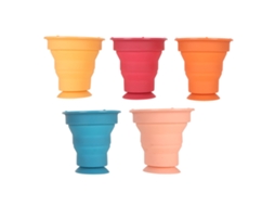 Mali 5pcs Copos de Empilhamento com Sucção Silicone para Bebês Reconhecimento de Cores Brinquedo Educativo