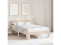 Vidaxl Estrutura Da Cama Com Cabeceira Natural 120 X 190 Cm