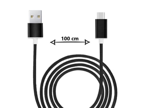 Cabo Tipo C para Transferência de Dados de Sincronização Rápida Trançada de Nylon Poco M4 Pro 5G Preto PH26