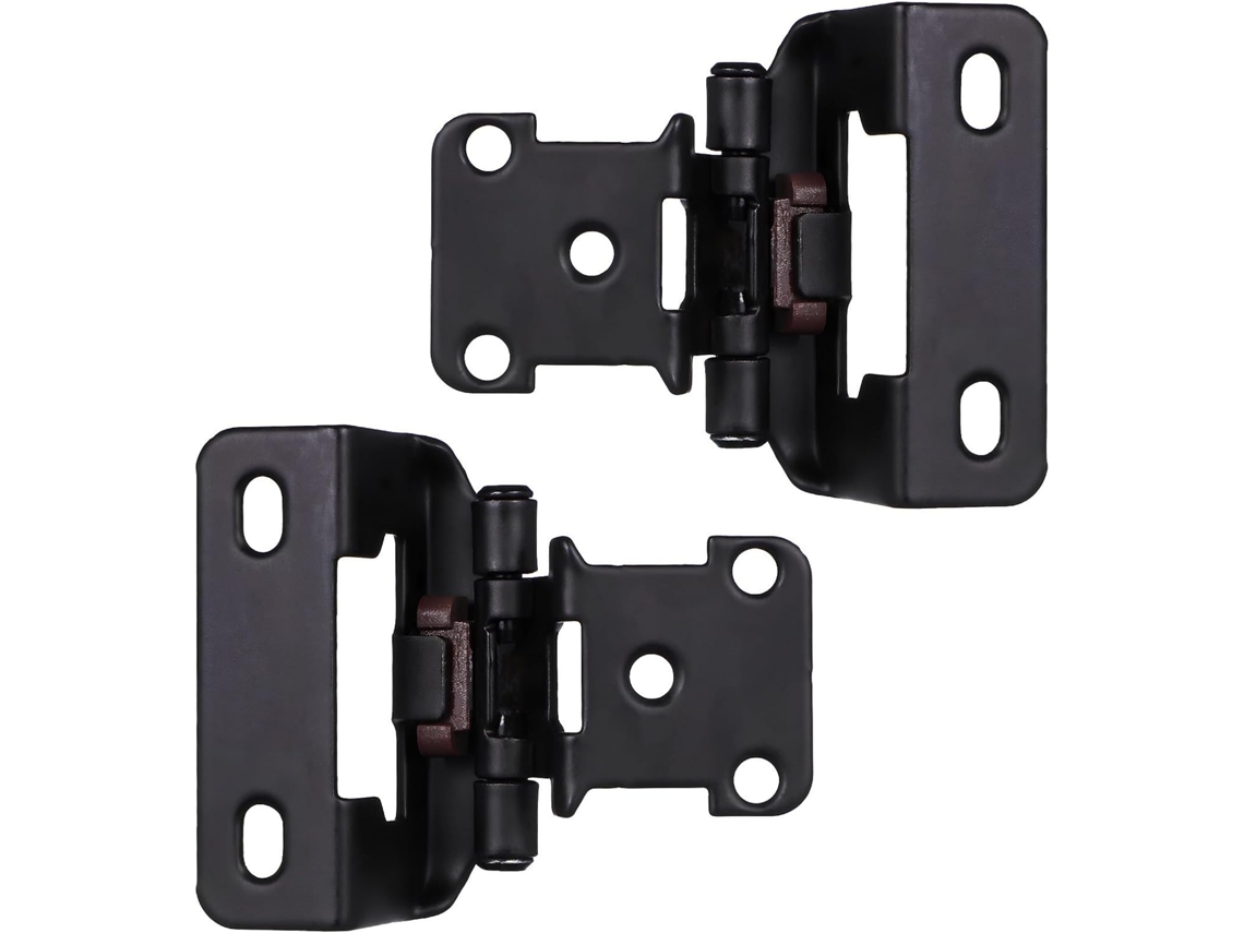 Dobradiças Levemolo Pretas Com Fechamento Suave Para Armários, Sobrepostas, Com Meia Cobertura, Em Aço, Com Molas