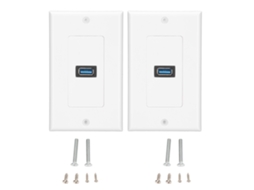 Aetheria 2pcs Placa de Parede Usb 3.0 com 2 Portas Carregamento Rápido Socket Painel para Casa Escritório Hotel