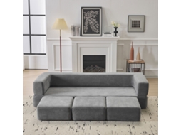 Sofá-cama Ebern Designs Em Cinza, Com 3 Pés E Espuma De Alta Elasticidade. Ideal Para Estúdios E Home Offices, Otimizando Espaço.