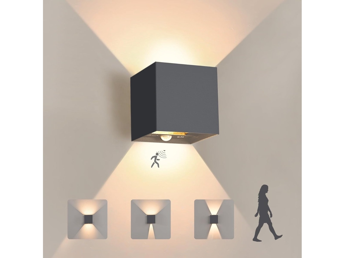 Luminária Exterior Led Sensor Movimento Ip65, Parede, 3000k ZYBLSSBB